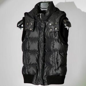 BCBG Max Azria Black Duck Down Feather Vest - Size S